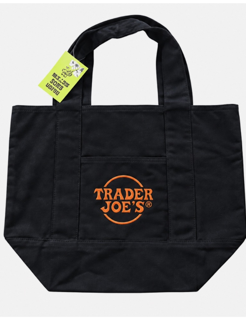 Trader Joe’s Black Mini Canvas Tote Bag New with tag